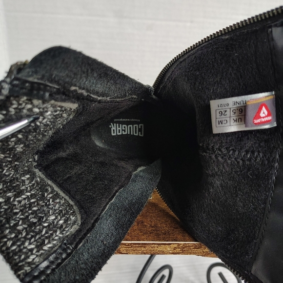 Cougar Black Winter Boots with Textured Upper and Chunky Sole - Picture 15 of 17